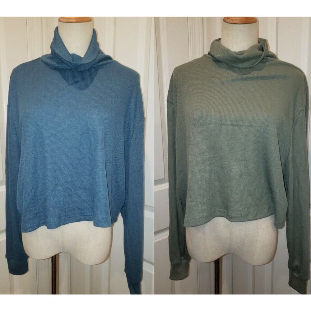 Sws Essentials Cowl Neck Tops Women Medium Loose Fit Super Soft Set of 2 NEW NWT